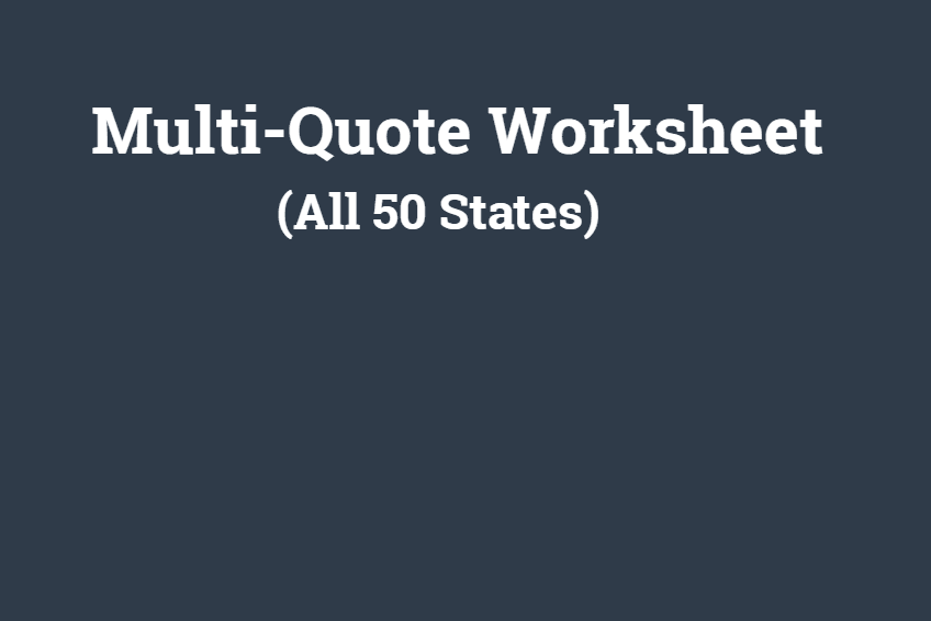 Multi Quote Worksheet Auto